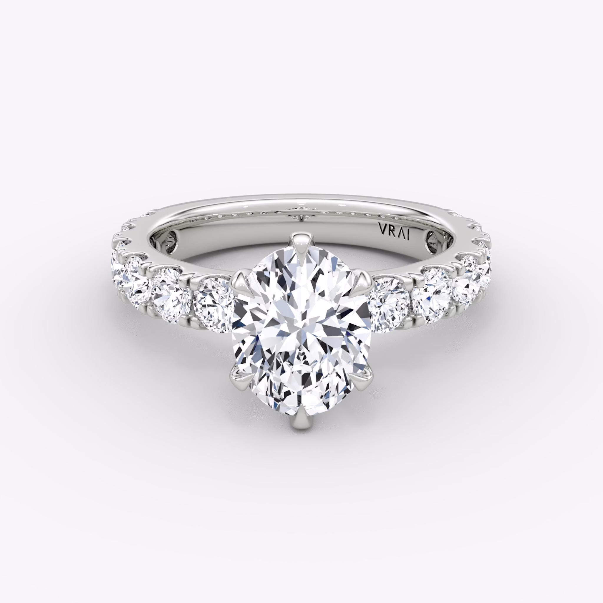 The Amour Eternity | Oval | Platinum | bandAccent: Plain | diamondOrientation: vertical | caratWeight: other