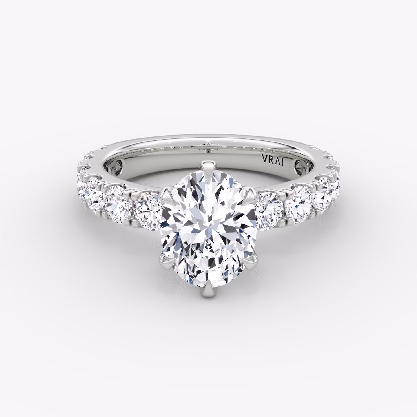 The Amour Eternity | Oval | Platinum | bandAccent: Plain | diamondOrientation: vertical | caratWeight: other