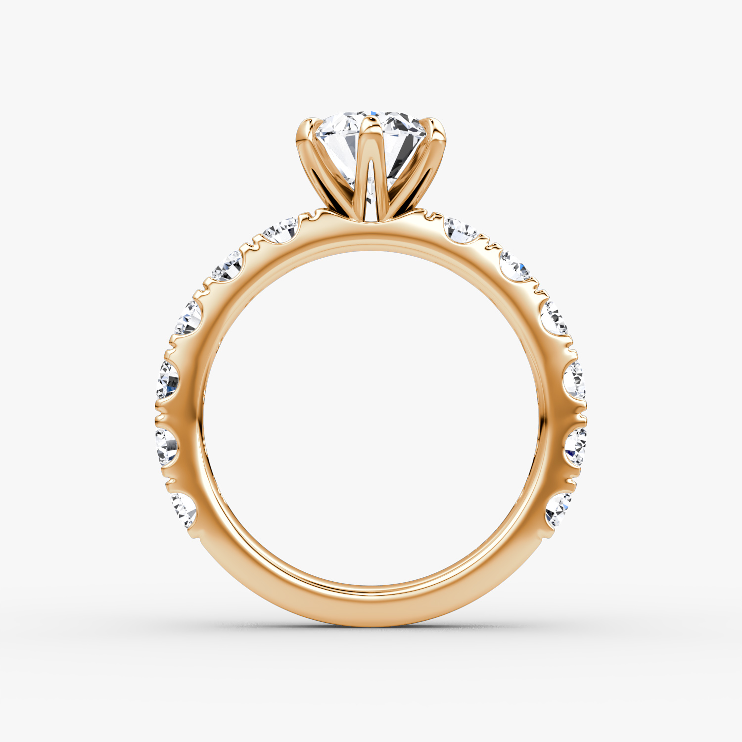The Amour Eternity | Oval | 14k | Rose Gold | bandAccent: Plain | diamondOrientation: vertical | caratWeight: other