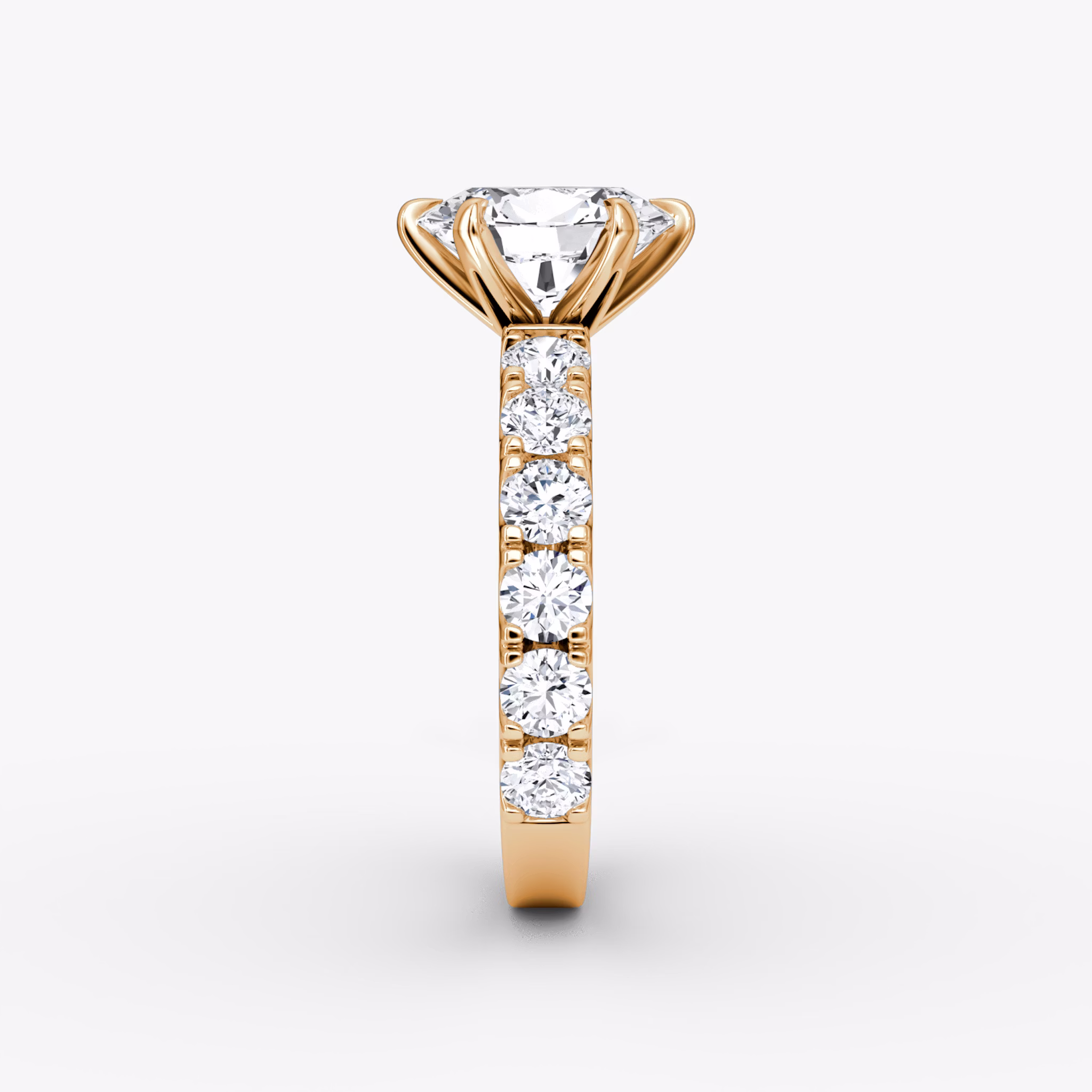 The Amour Eternity | Oval | 14k | Rose Gold | bandAccent: Plain | diamondOrientation: vertical | caratWeight: other