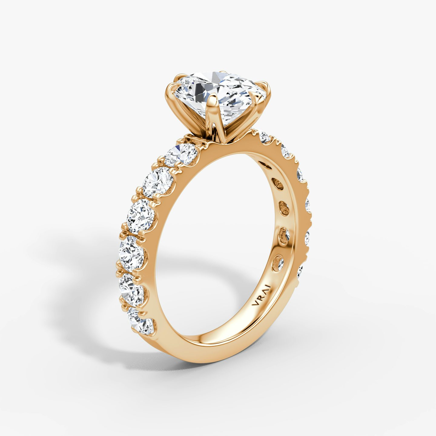 The Amour Eternity | Oval | 14k | Rose Gold | bandAccent: Plain | diamondOrientation: vertical | caratWeight: other