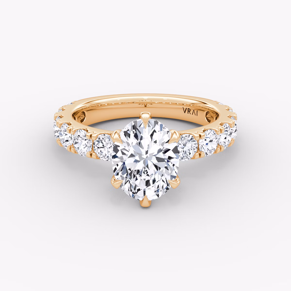 The Amour Eternity | Oval | 14k | Rose Gold | bandAccent: Plain | diamondOrientation: vertical | caratWeight: other