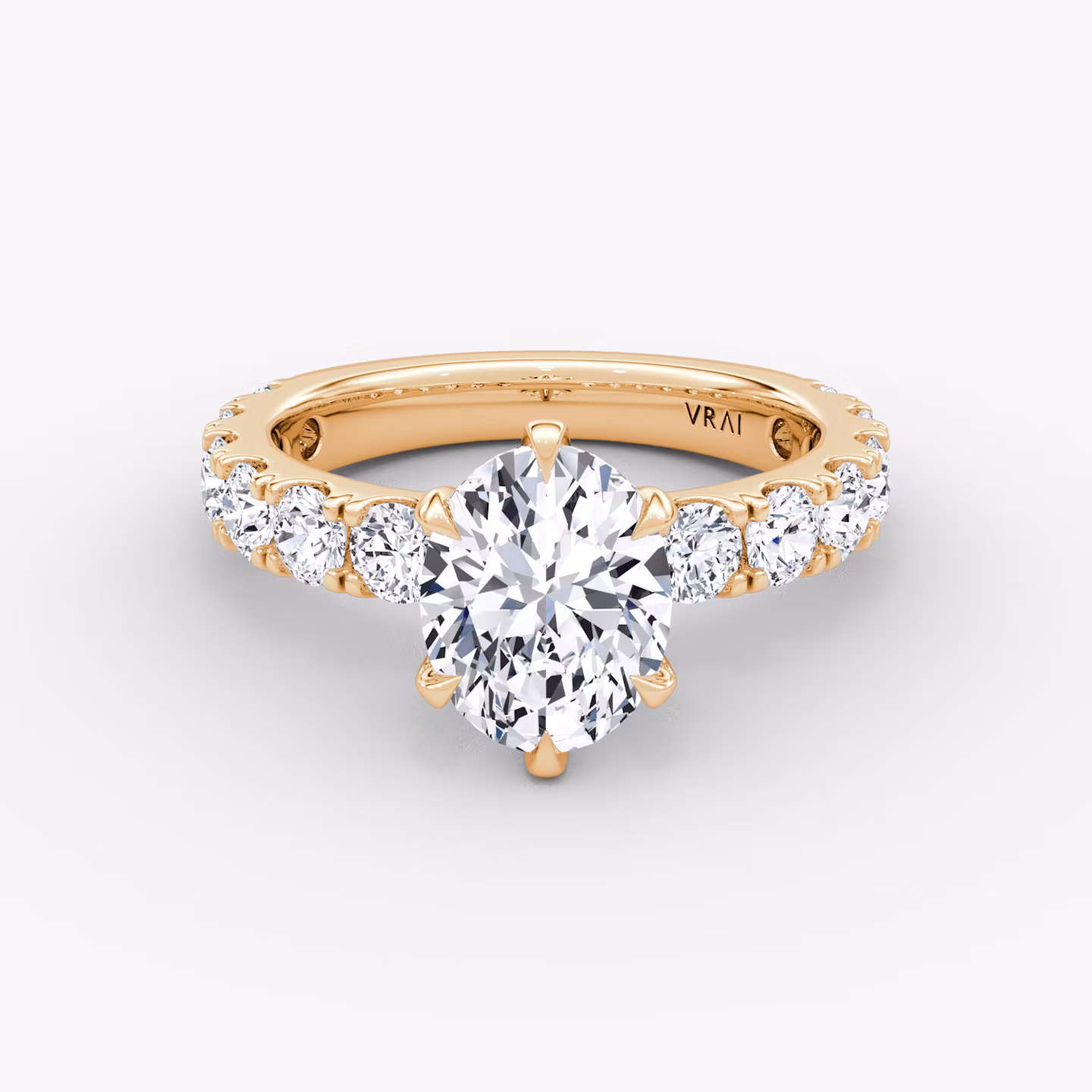 The Amour Eternity | Oval | 14k | Rose Gold | bandAccent: Plain | diamondOrientation: vertical | caratWeight: other