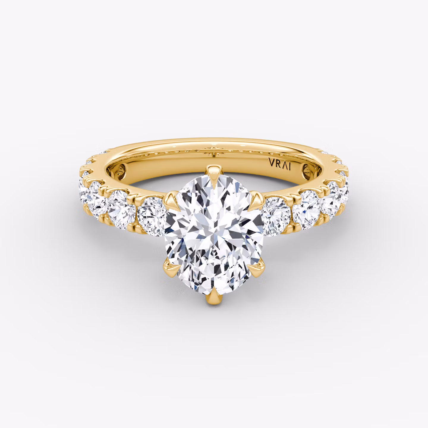 The Amour Eternity | Oval | 18k | Yellow Gold | bandAccent: Plain | diamondOrientation: vertical | caratWeight: other