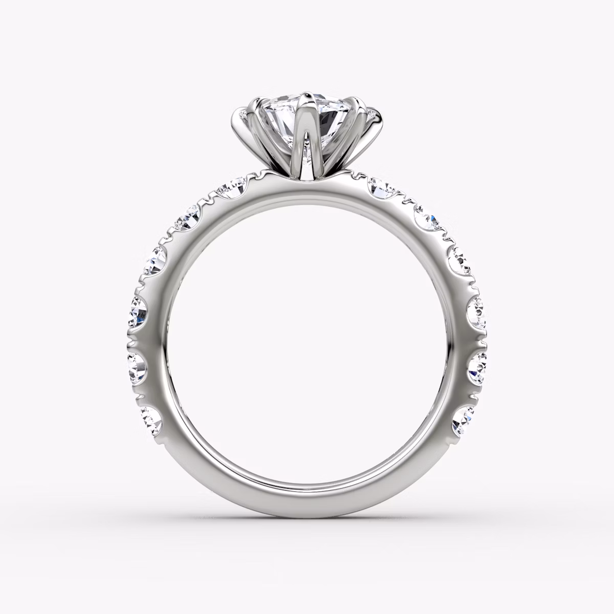 The Amour Eternity | Trillion | 18k | White Gold | bandAccent: Plain | diamondOrientation: vertical | caratWeight: other
