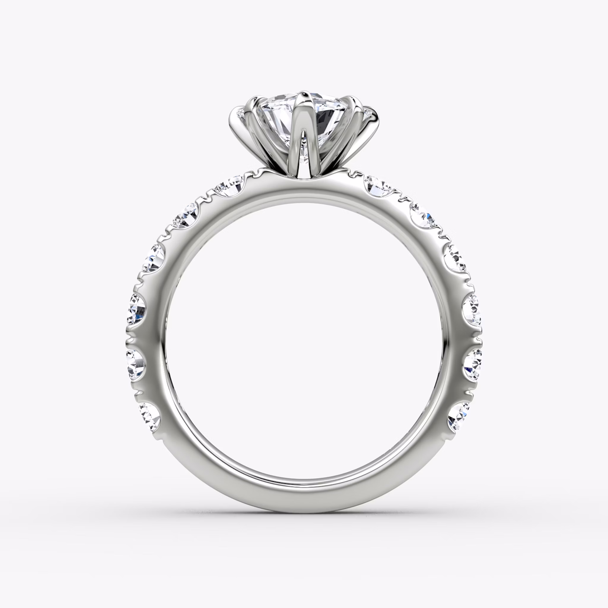 The Amour Eternity | Trillion | 18k | White Gold | bandAccent: Plain | diamondOrientation: vertical | caratWeight: other