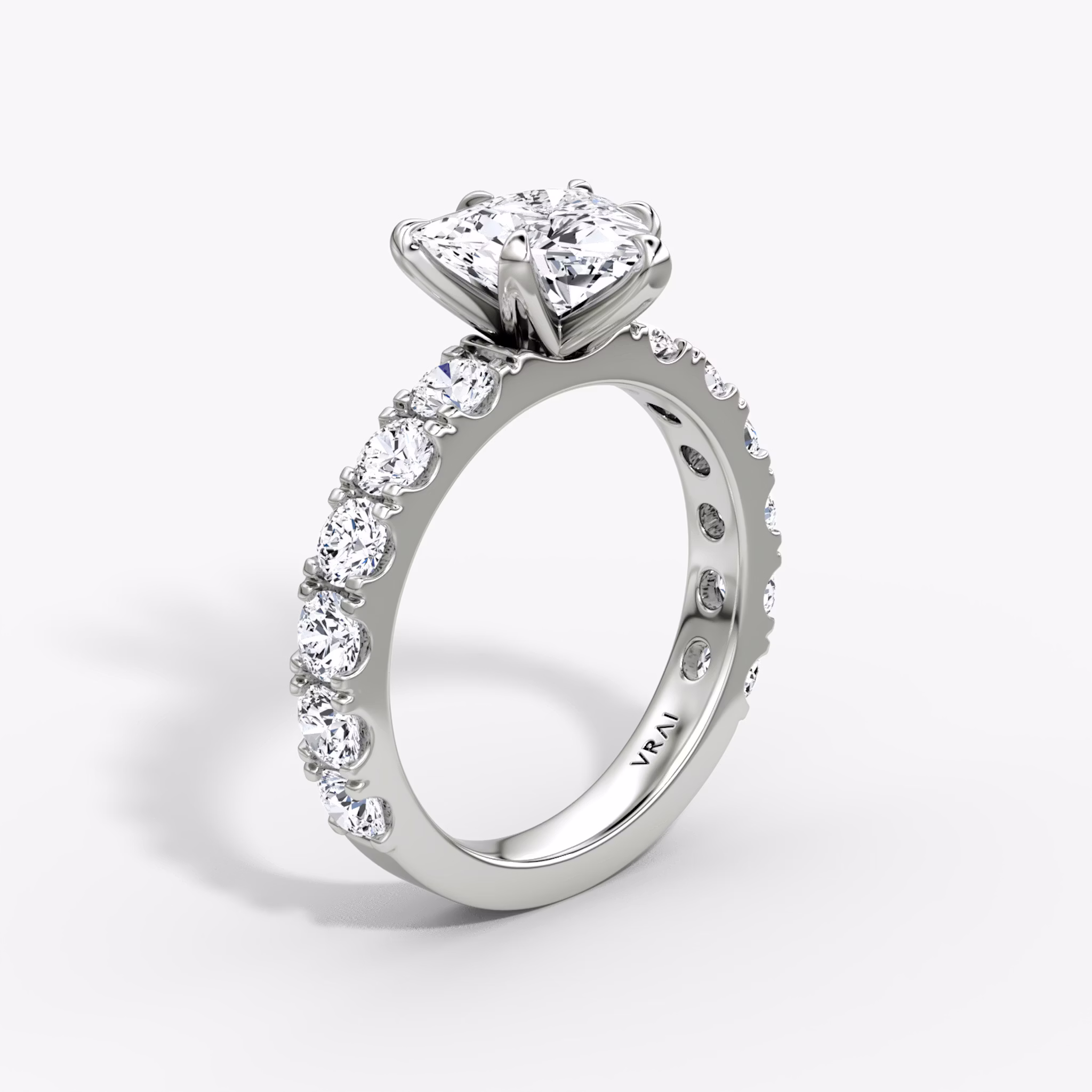 The Amour Eternity | Trillion | 18k | White Gold | bandAccent: Plain | diamondOrientation: vertical | caratWeight: other