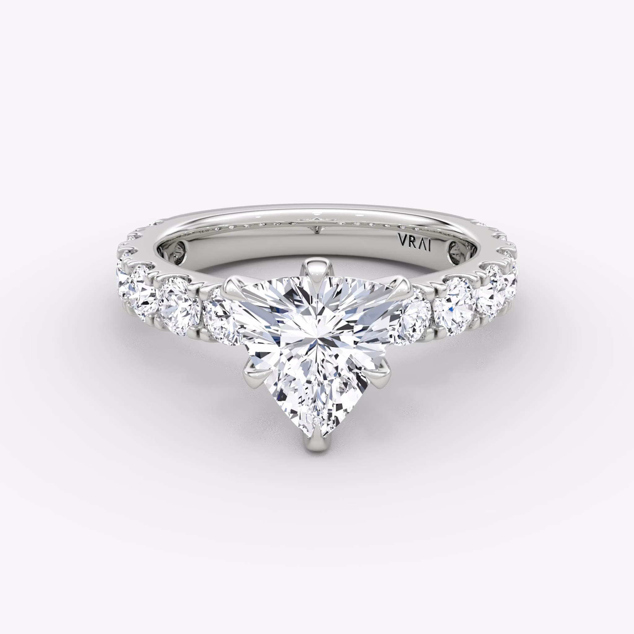 The Amour Eternity | Trillion | 18k | White Gold | bandAccent: Plain | diamondOrientation: vertical | caratWeight: other