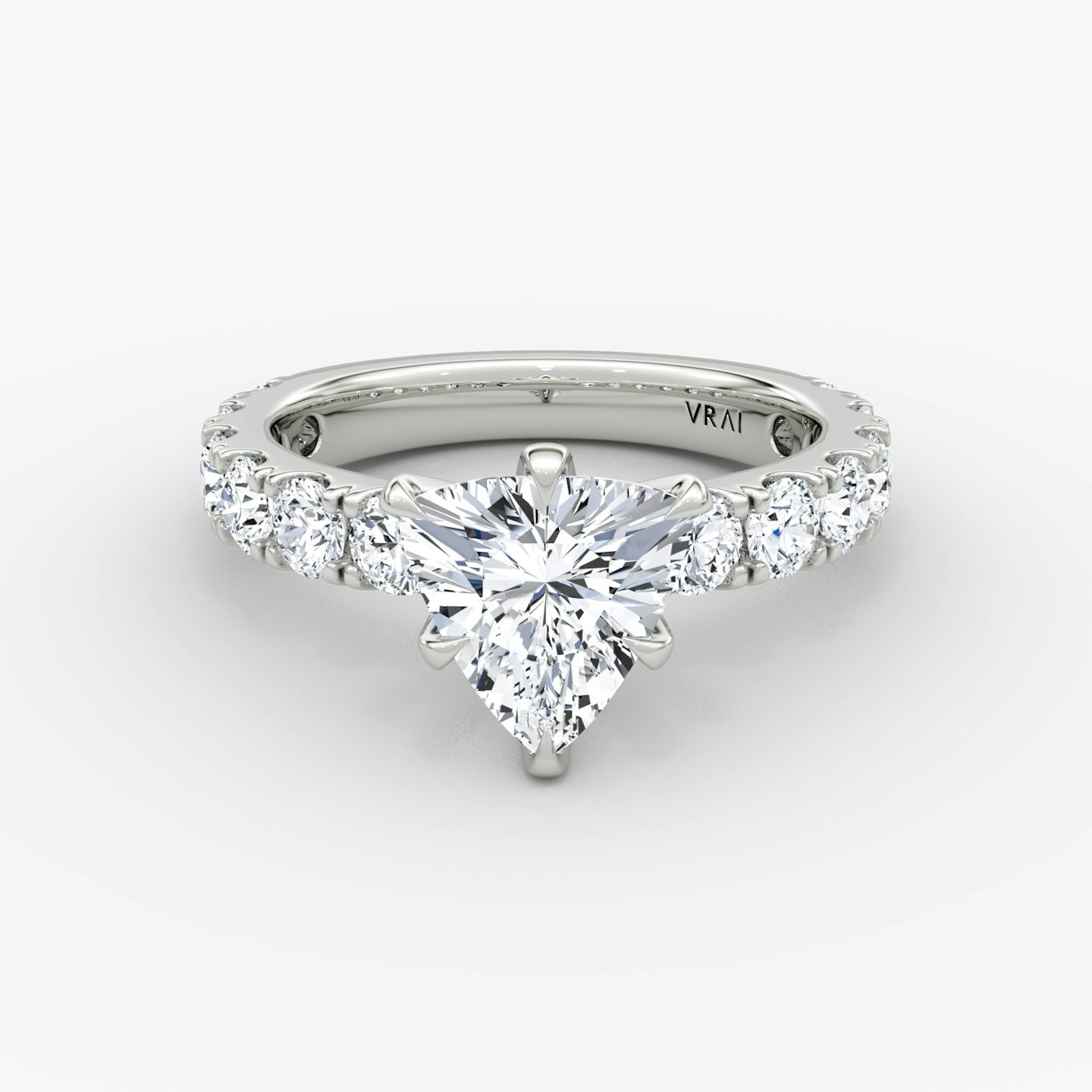 The Amour Eternity | Trillion | 18k | White Gold | bandAccent: Plain | diamondOrientation: vertical | caratWeight: other