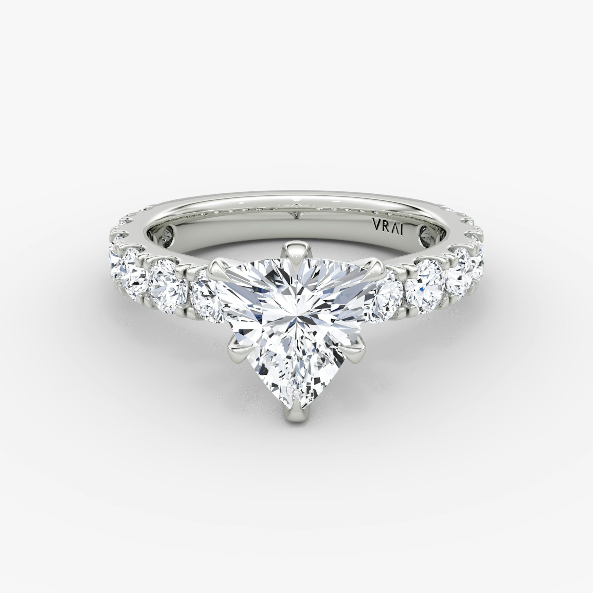 The Amour Eternity | Trillion | 18k | White Gold | bandAccent: Plain | diamondOrientation: vertical | caratWeight: other