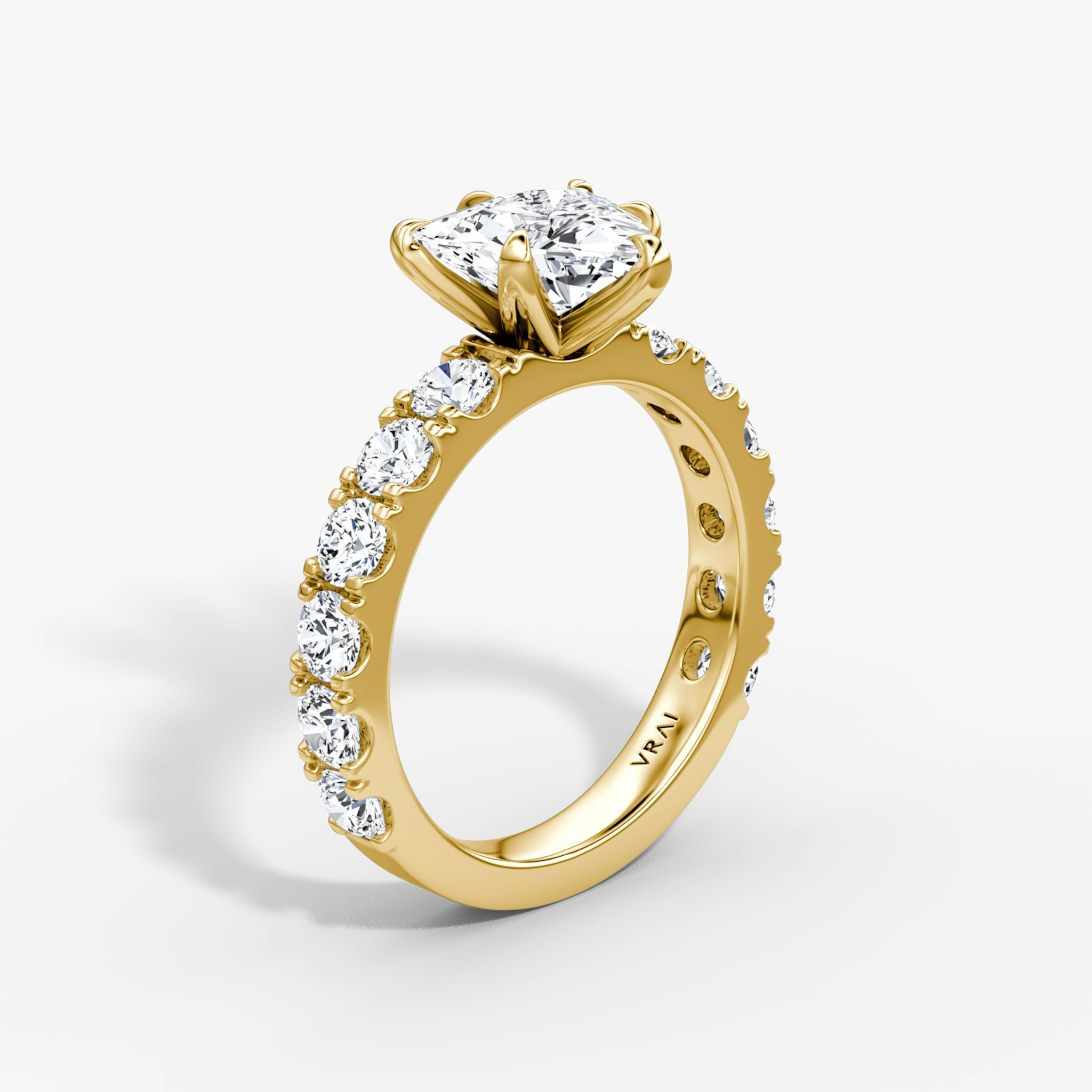 The Amour Eternity | Trillion | 18k | Yellow Gold | bandAccent: Plain | diamondOrientation: vertical | caratWeight: other