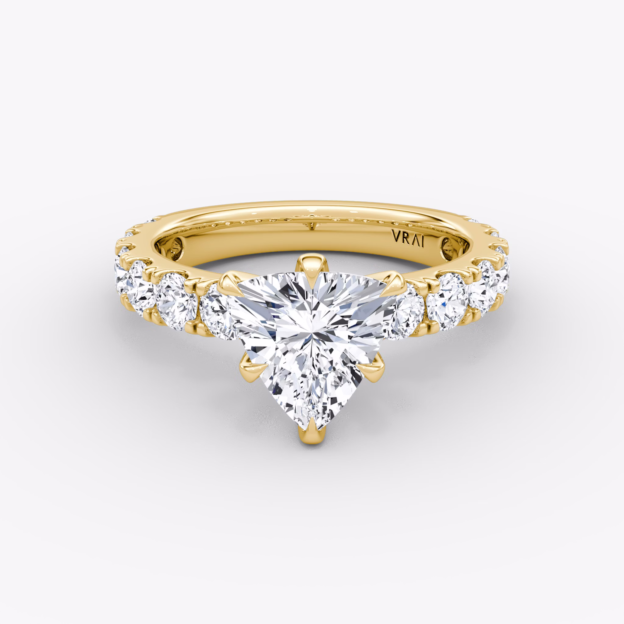 The Amour Eternity | Trillion | 18k | Yellow Gold | bandAccent: Plain | diamondOrientation: vertical | caratWeight: other