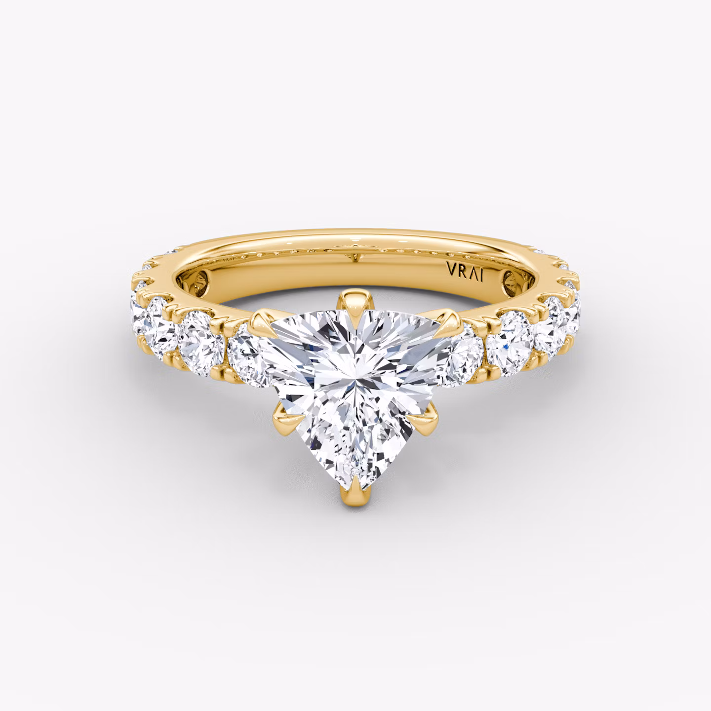 The Amour Eternity | Trillion | 18k | Yellow Gold | bandAccent: Plain | diamondOrientation: vertical | caratWeight: other