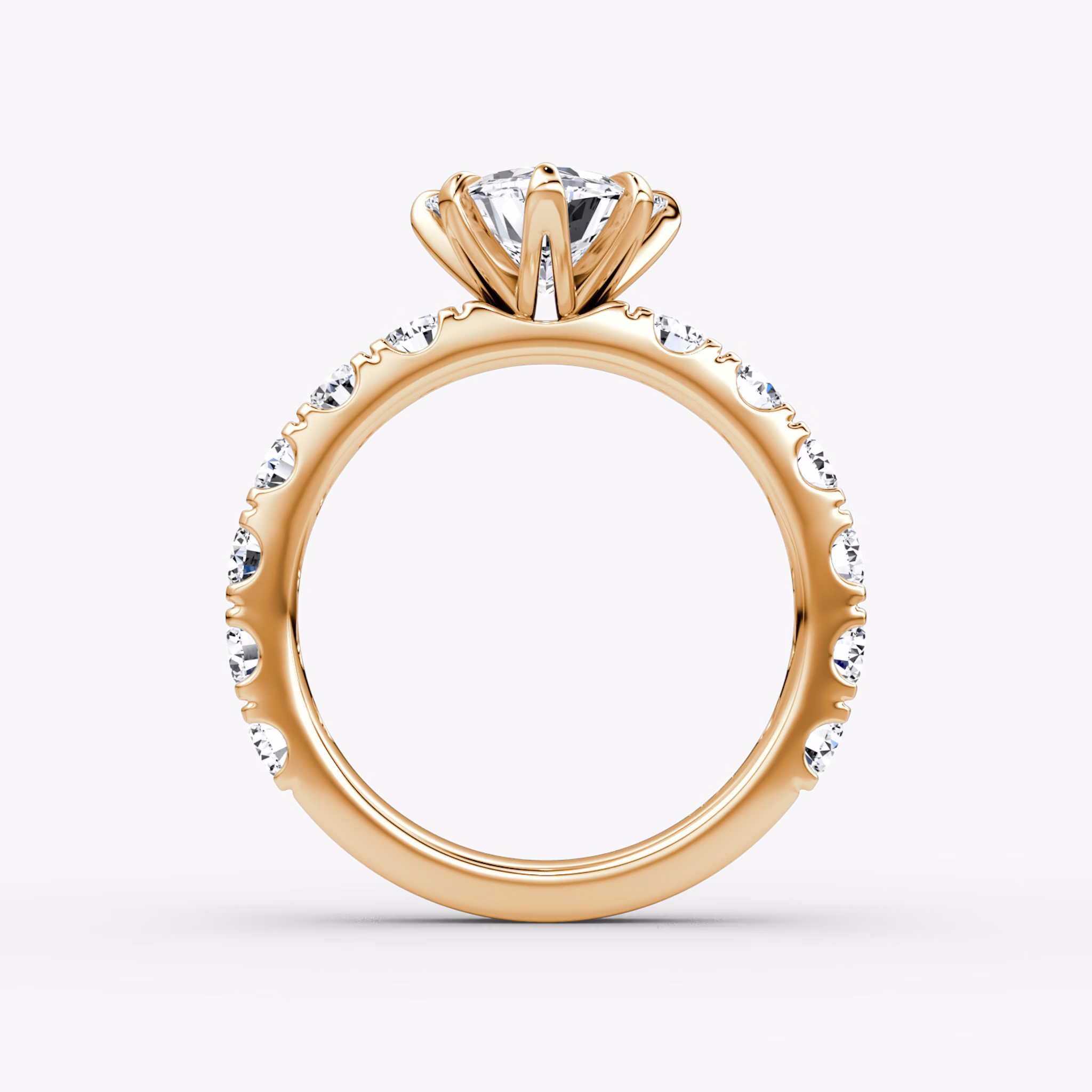 The Amour Eternity | Trillion | 14k | Rose Gold | bandAccent: Plain | diamondOrientation: vertical | caratWeight: other