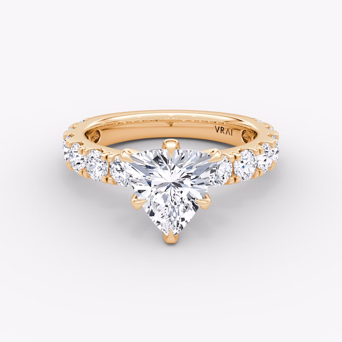 The Amour Eternity | Trillion | 14k | Rose Gold | bandAccent: Plain | diamondOrientation: vertical | caratWeight: other