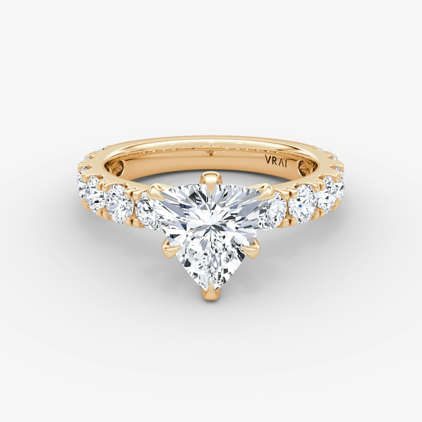 The Amour Eternity | Trillion | 14k | Rose Gold | bandAccent: Plain | diamondOrientation: vertical | caratWeight: other