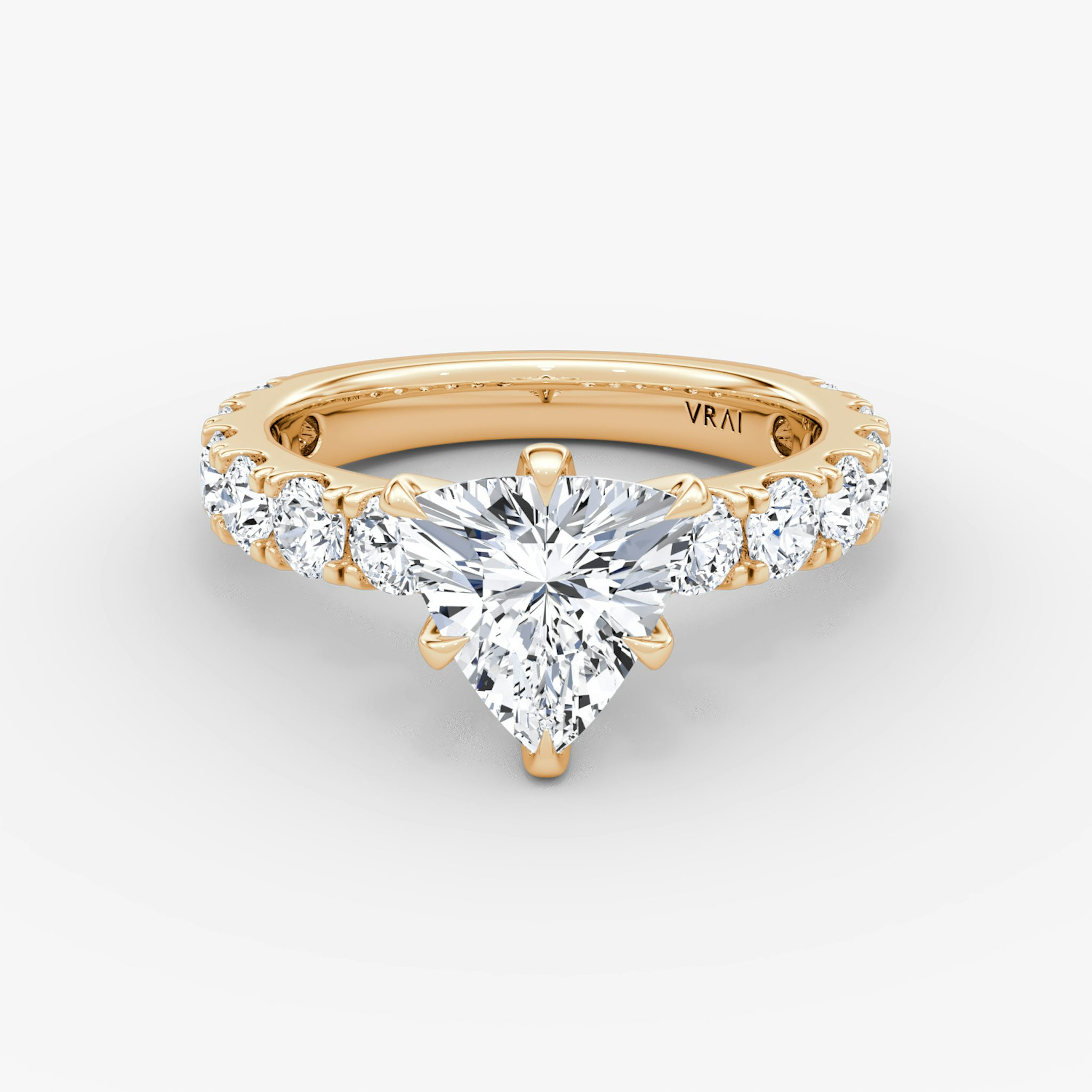 The Amour Eternity | Trillion | 14k | Rose Gold | bandAccent: Plain | diamondOrientation: vertical | caratWeight: other