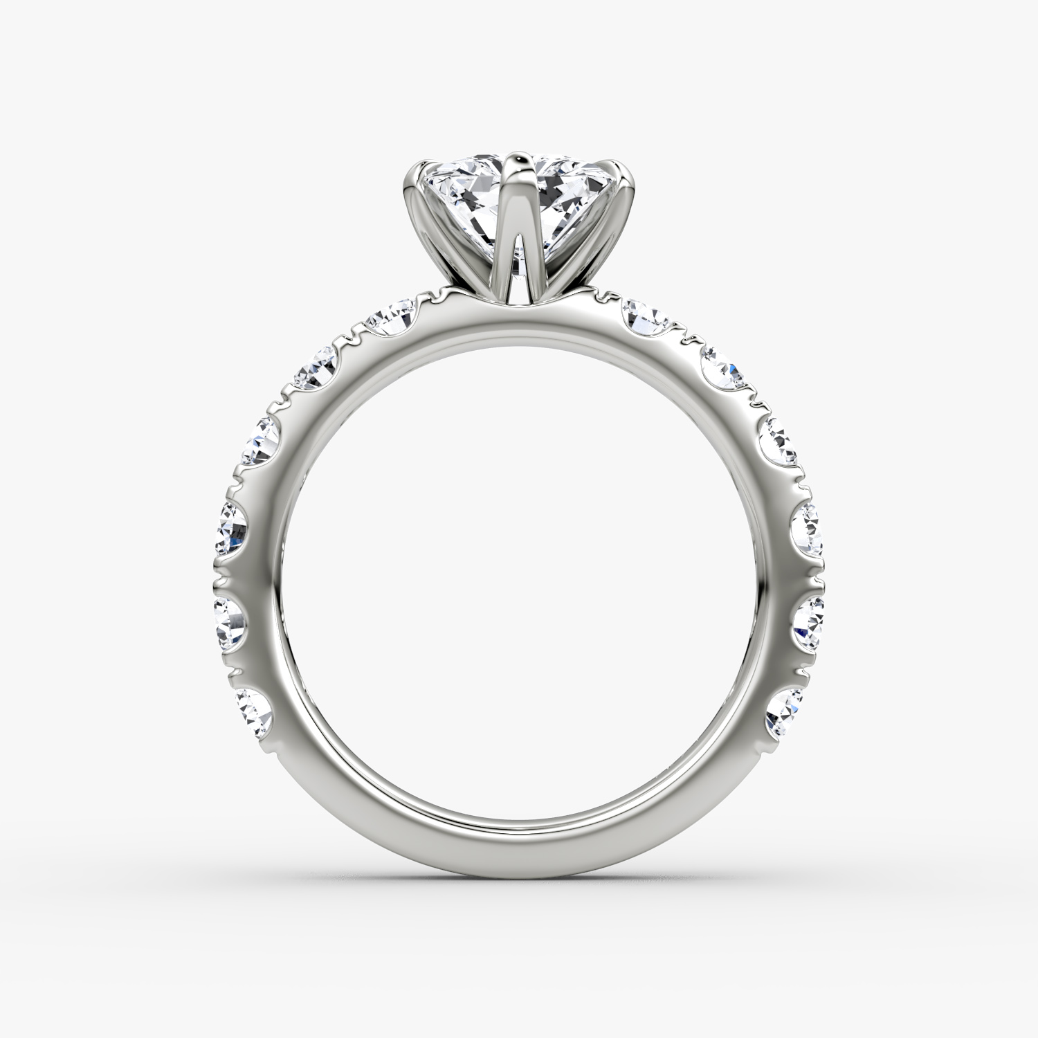 The Amour Eternity | Radiant | 18k | White Gold | bandAccent: Plain | diamondOrientation: vertical | caratWeight: other