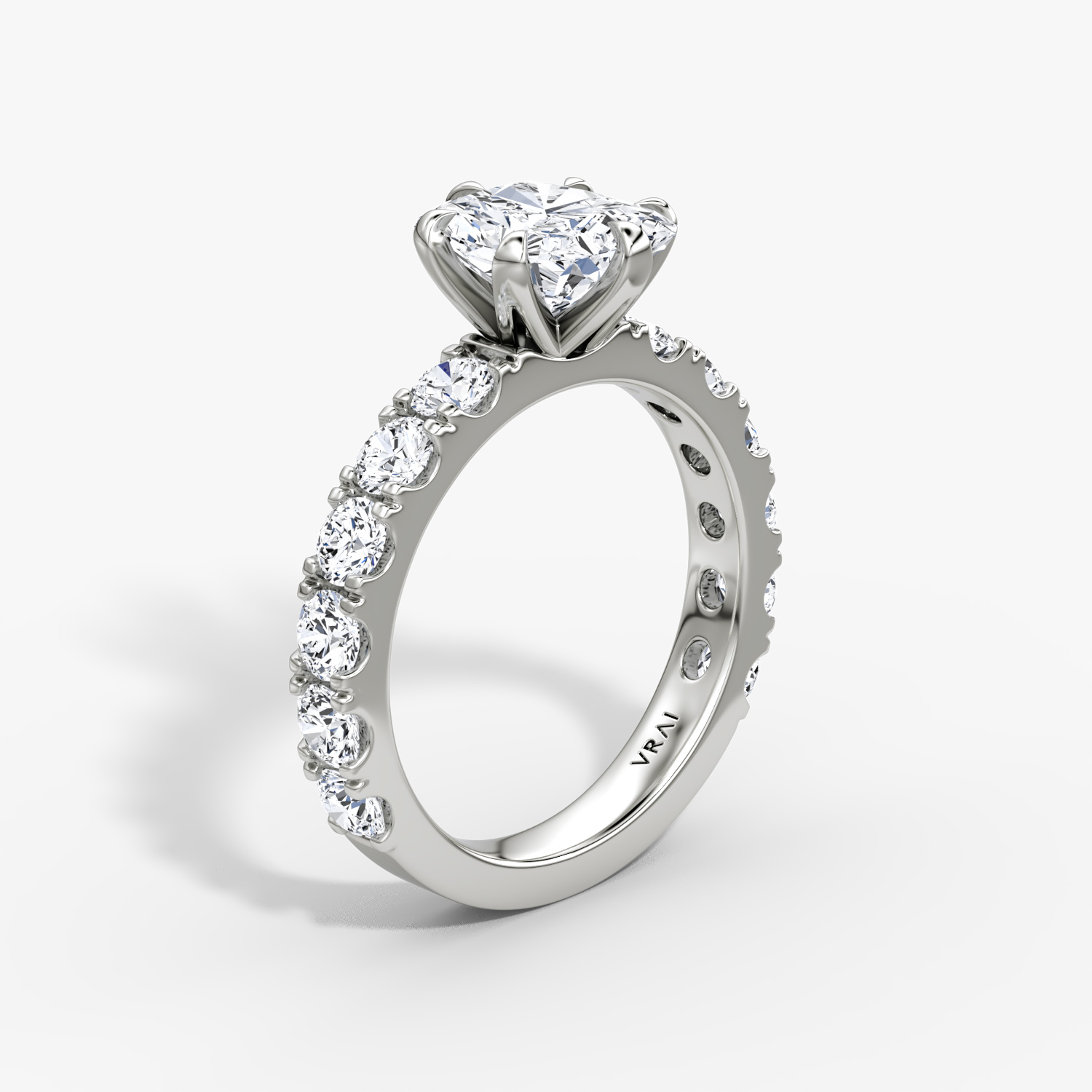 The Amour Eternity | Radiant | 18k | White Gold | bandAccent: Plain | diamondOrientation: vertical | caratWeight: other