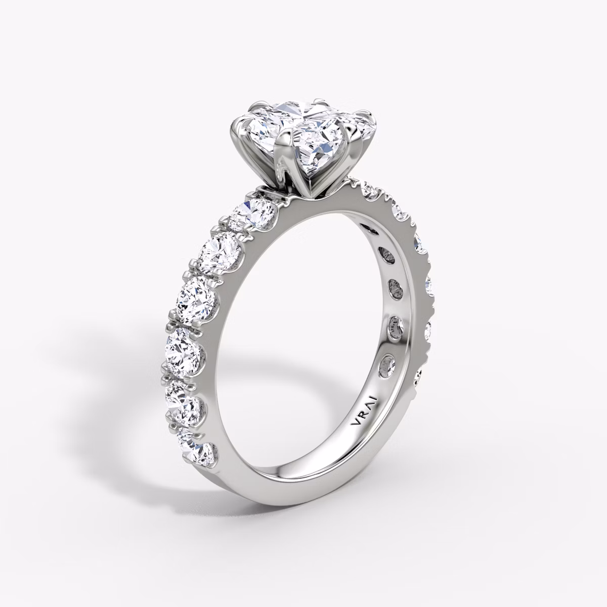 The Amour Eternity | Radiant | 18k | White Gold | bandAccent: Plain | diamondOrientation: vertical | caratWeight: other