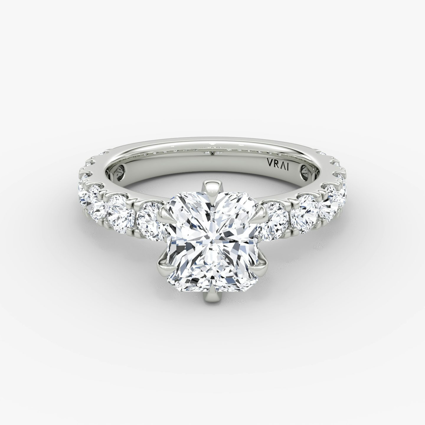 The Amour Eternity | Radiant | 18k | White Gold | bandAccent: Plain | diamondOrientation: vertical | caratWeight: other