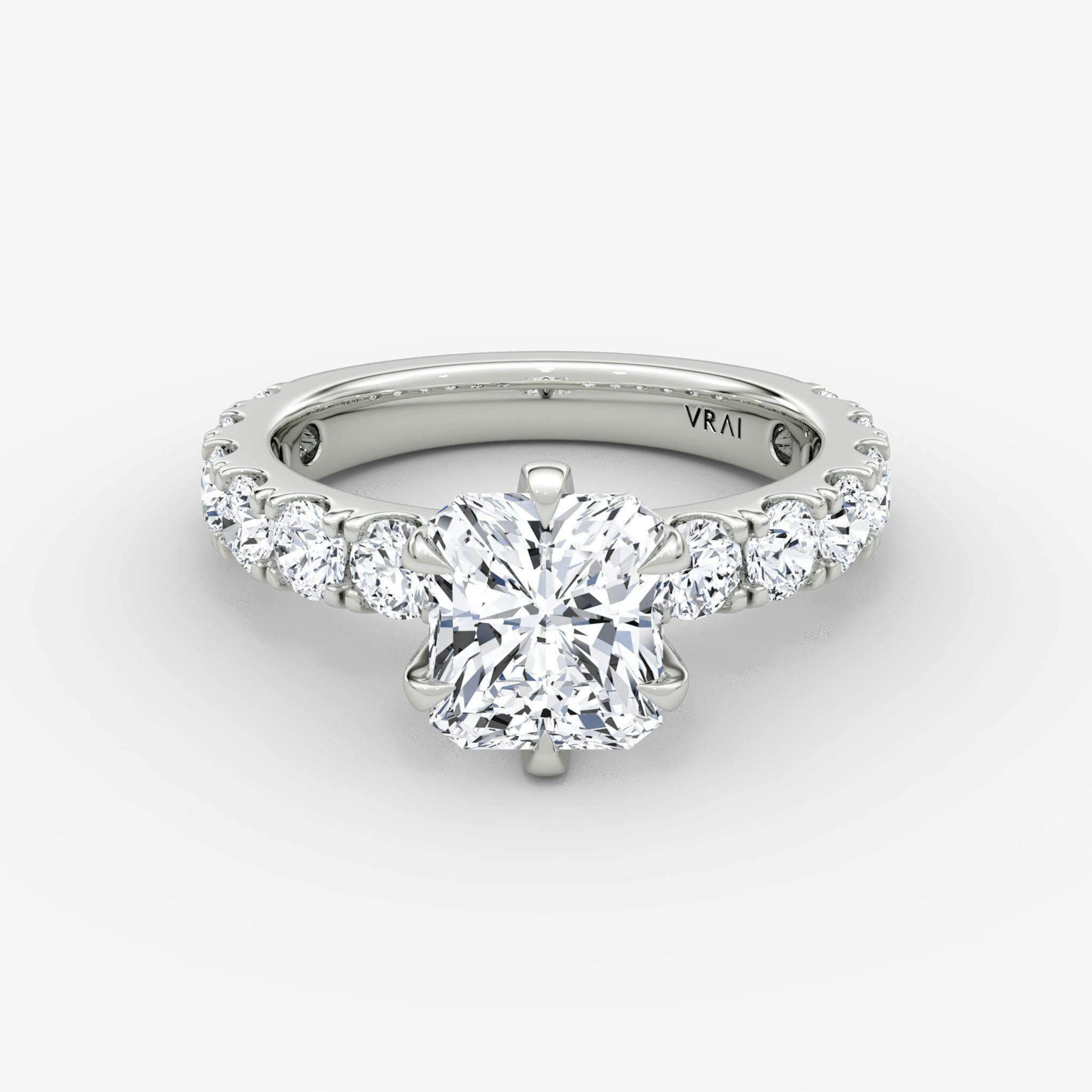 The Amour Eternity | Radiant | 18k | White Gold | bandAccent: Plain | diamondOrientation: vertical | caratWeight: other