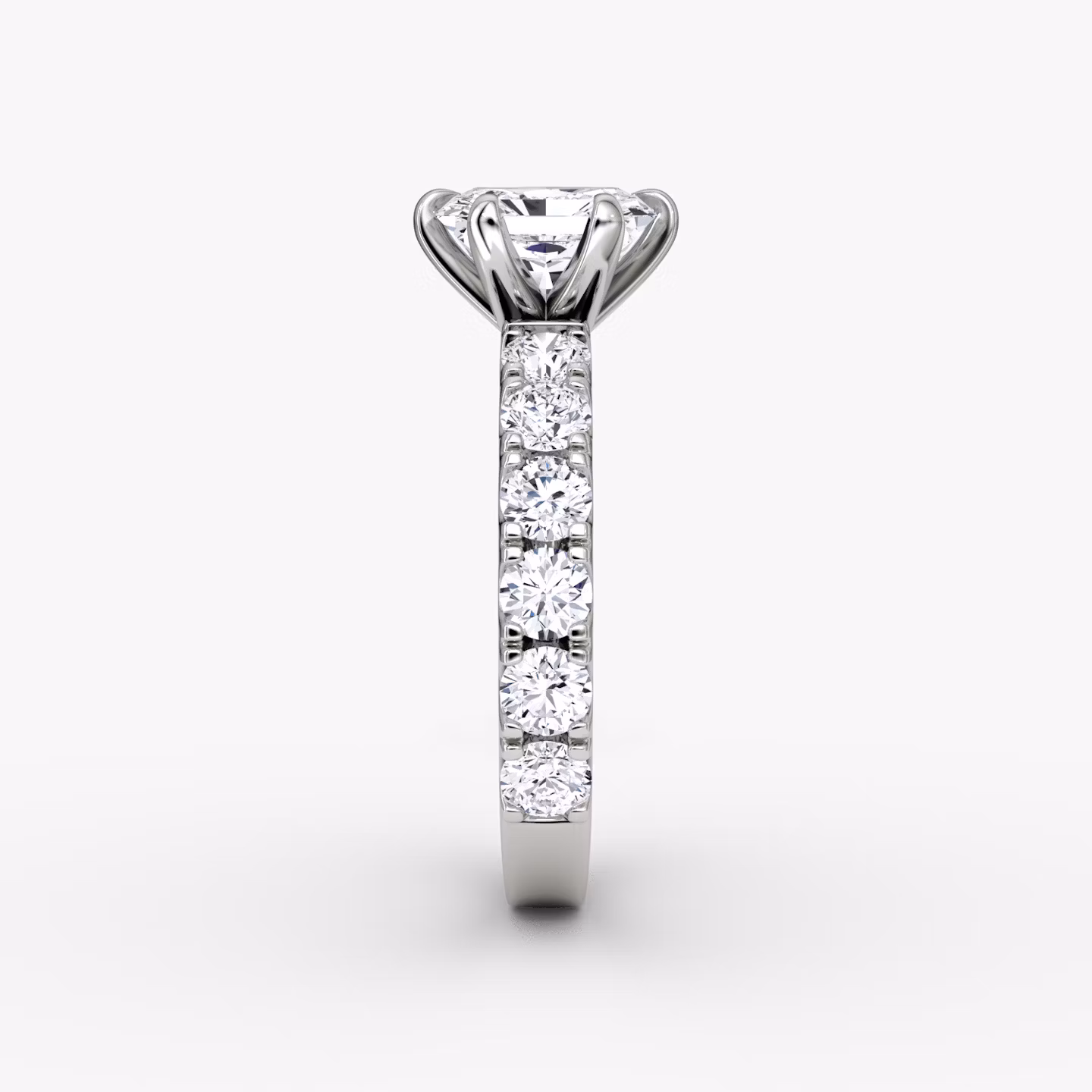 The Amour Eternity | Radiant | Platinum | bandAccent: Plain | diamondOrientation: vertical | caratWeight: other