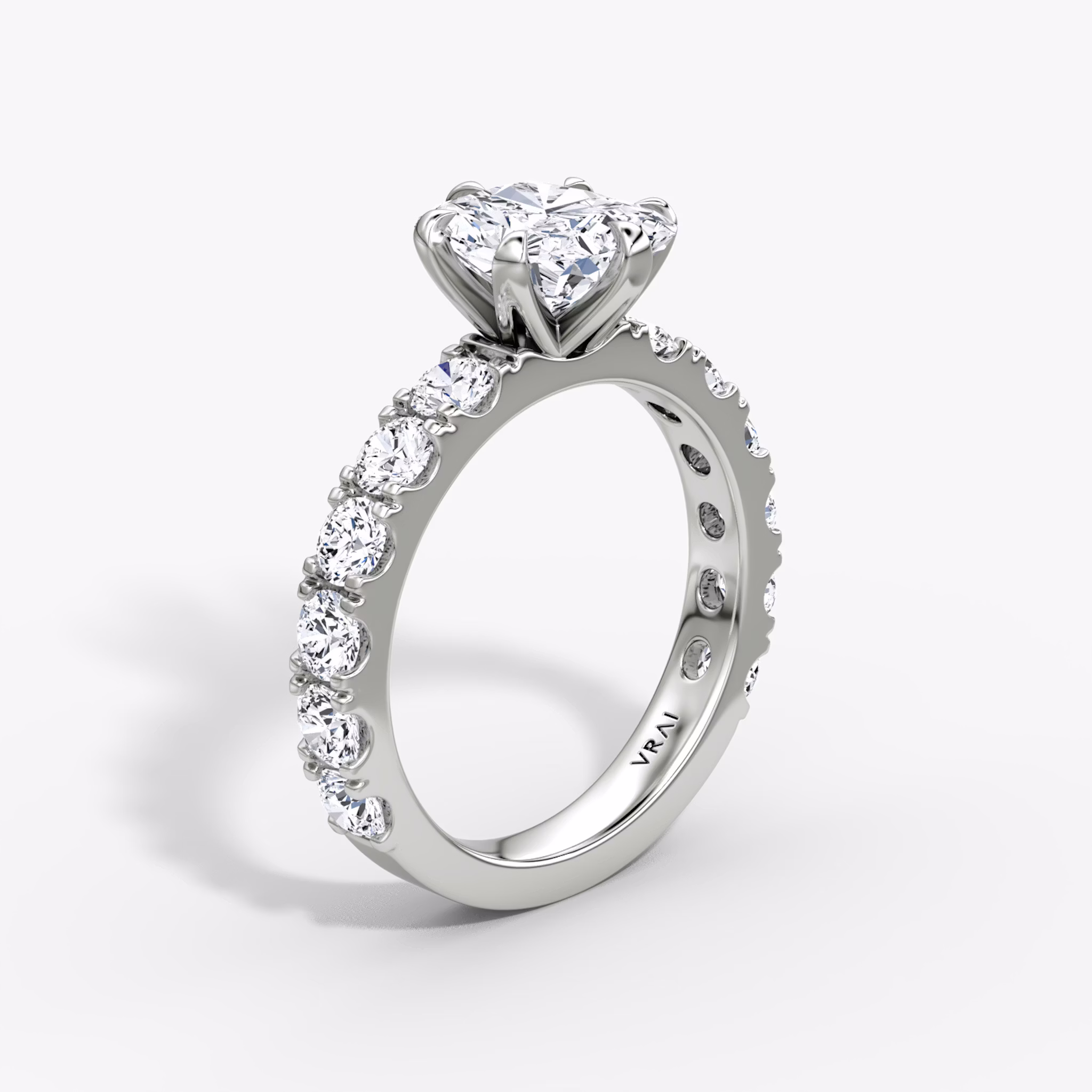 The Amour Eternity | Radiant | Platinum | bandAccent: Plain | diamondOrientation: vertical | caratWeight: other