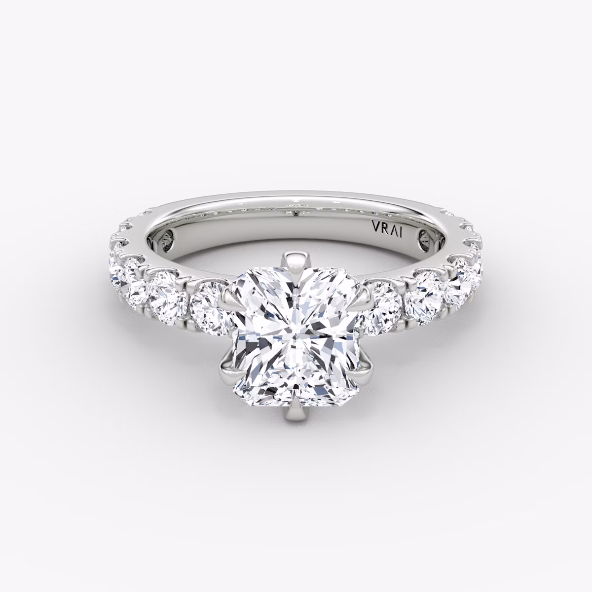 The Amour Eternity | Radiant | Platinum | bandAccent: Plain | diamondOrientation: vertical | caratWeight: other