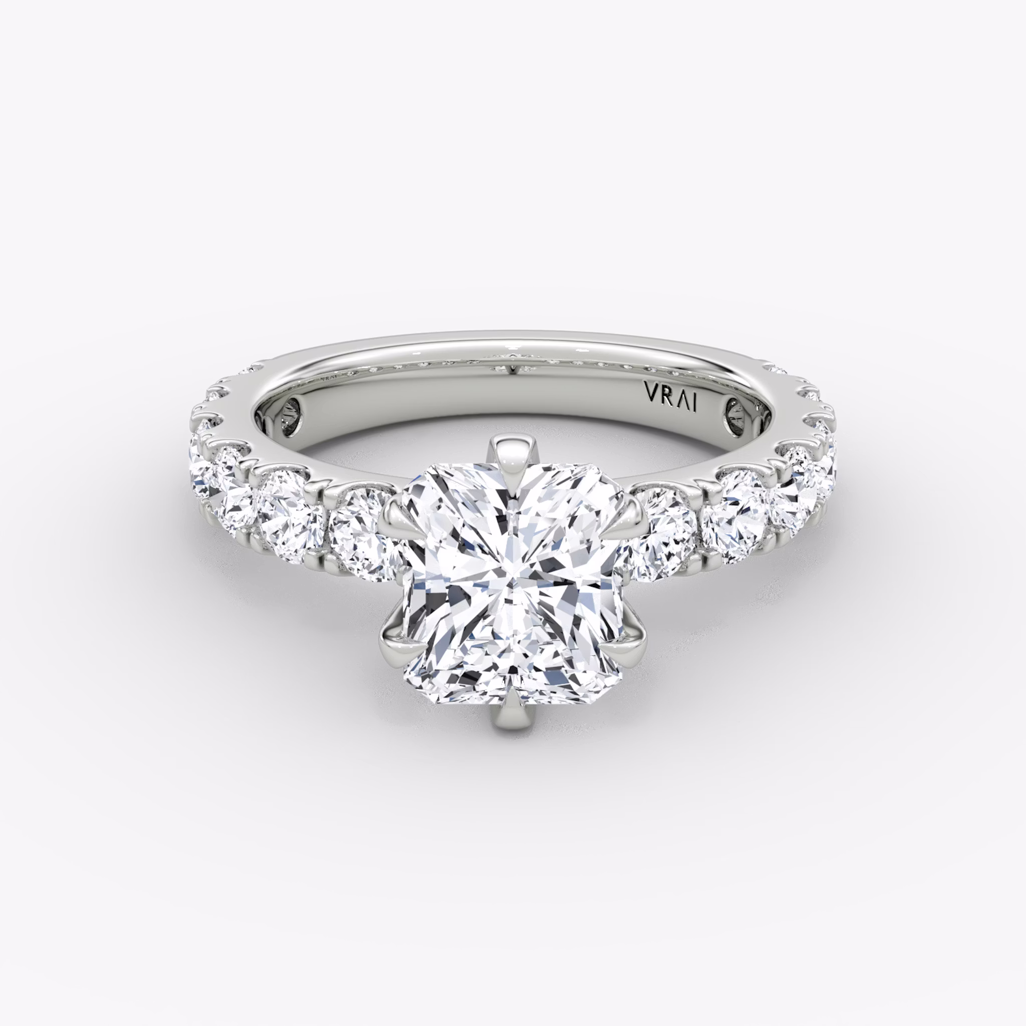 The Amour Eternity | Radiant | Platinum | bandAccent: Plain | diamondOrientation: vertical | caratWeight: other