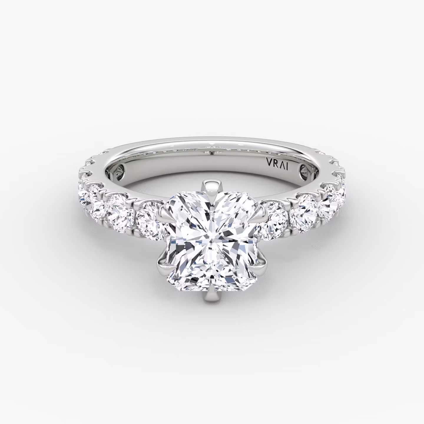 The Amour Eternity | Radiant | Platinum | bandAccent: Plain | diamondOrientation: vertical | caratWeight: other
