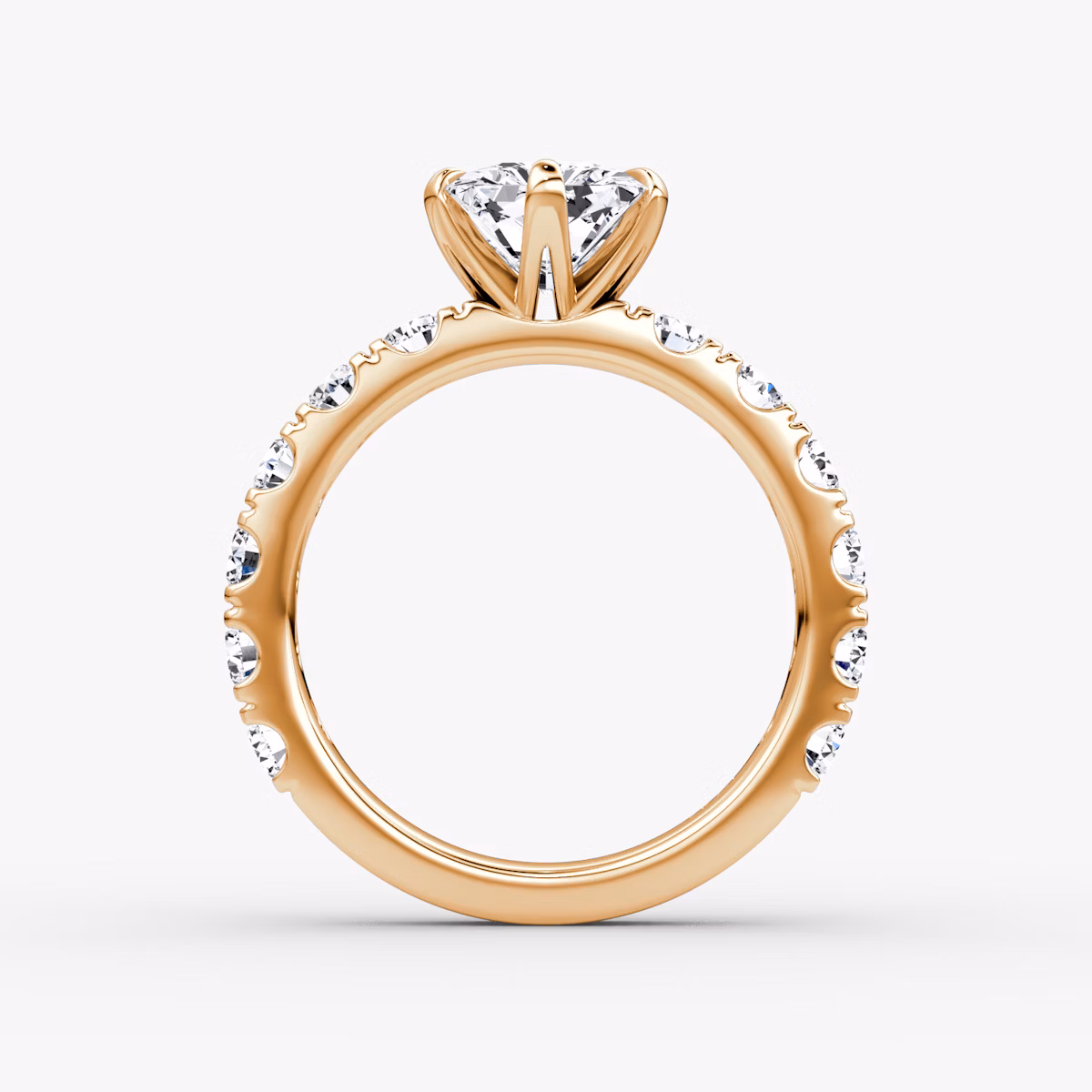 The Amour Eternity | Radiant | 14k | Rose Gold | bandAccent: Plain | diamondOrientation: vertical | caratWeight: other