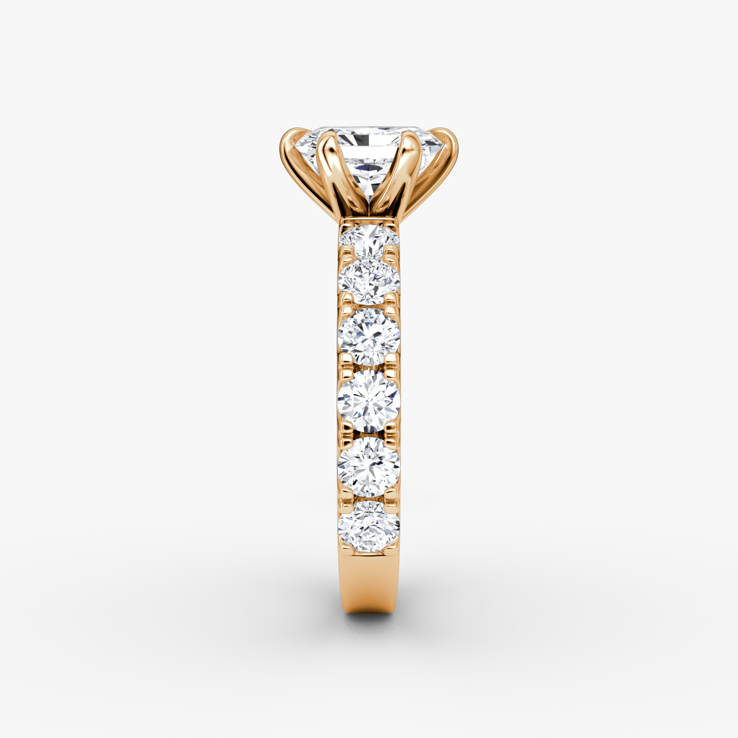 The Amour Eternity | Radiant | 14k | Rose Gold | bandAccent: Plain | diamondOrientation: vertical | caratWeight: other