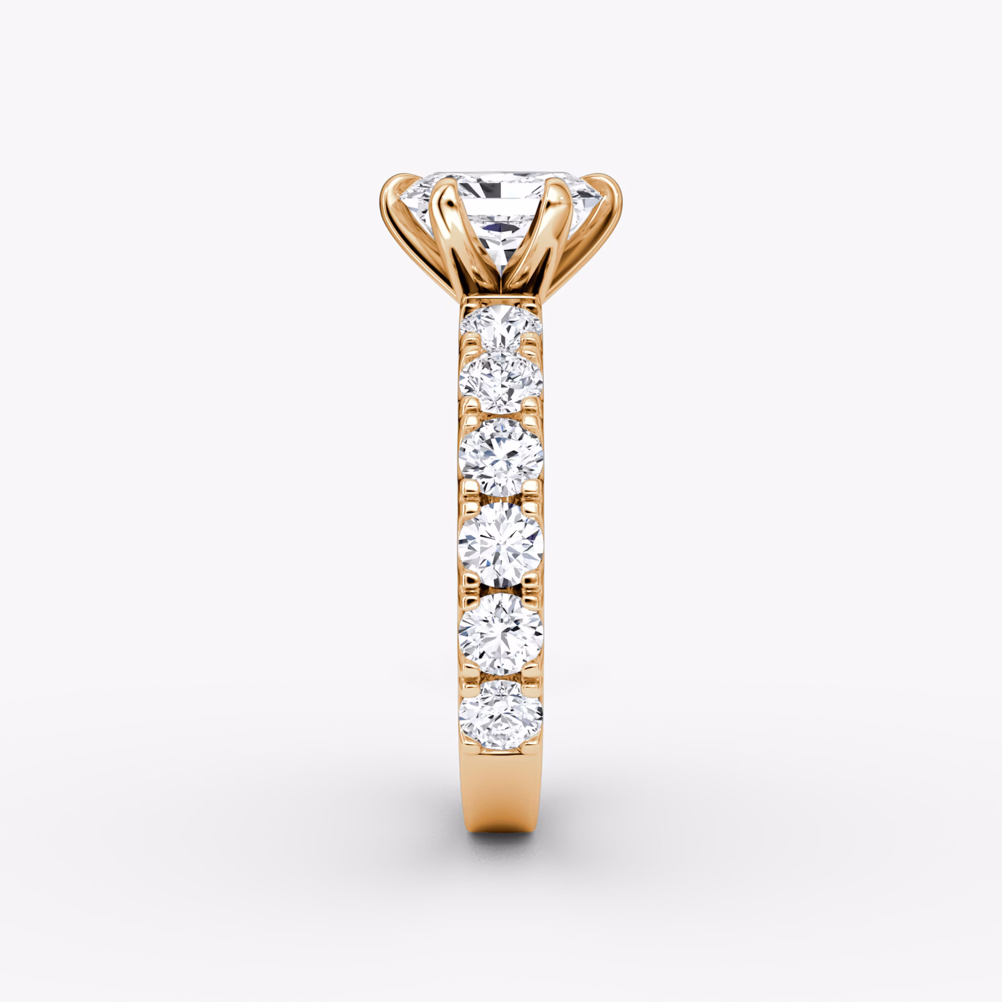 The Amour Eternity | Radiant | 14k | Rose Gold | bandAccent: Plain | diamondOrientation: vertical | caratWeight: other