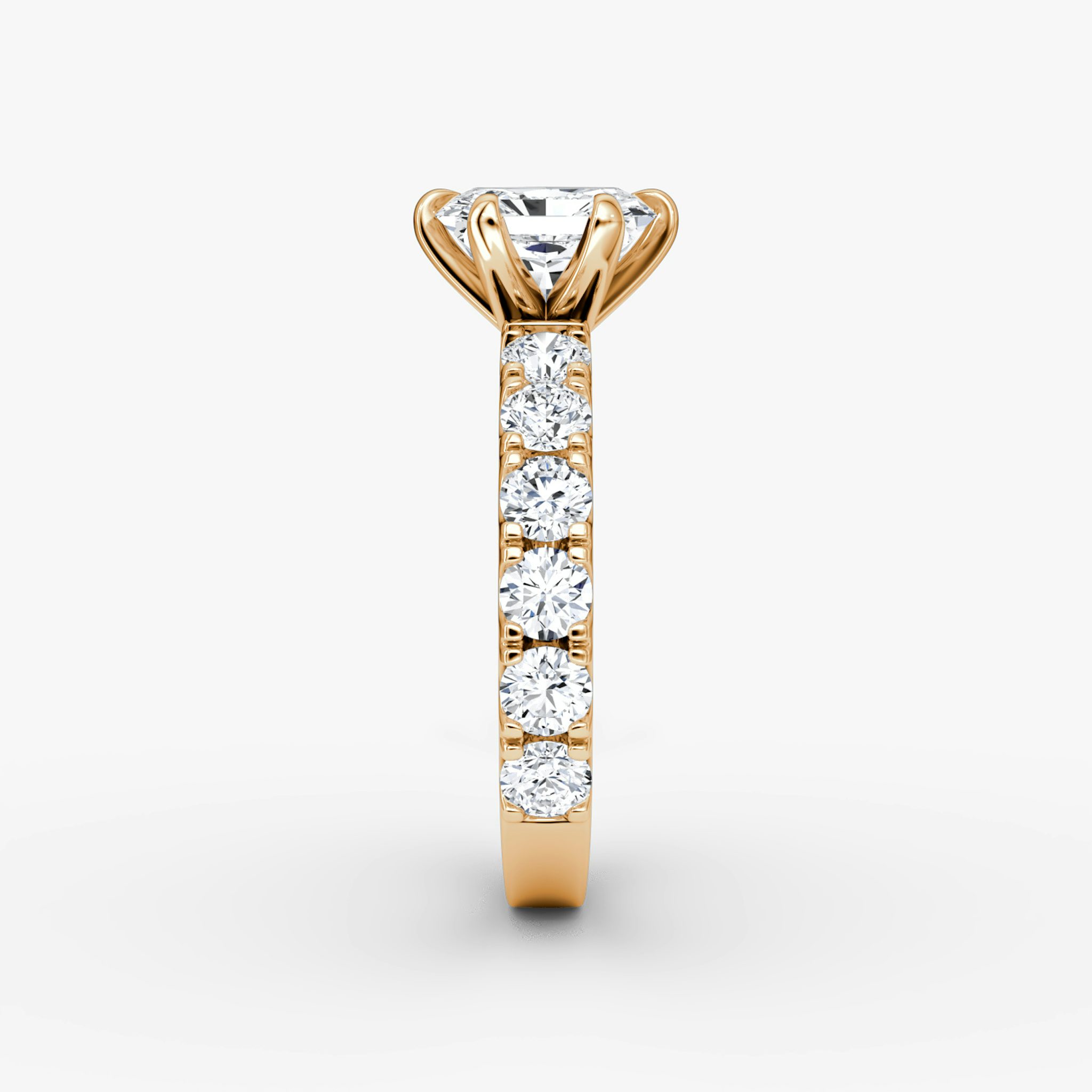 The Amour Eternity | Radiant | 14k | Rose Gold | bandAccent: Plain | diamondOrientation: vertical | caratWeight: other