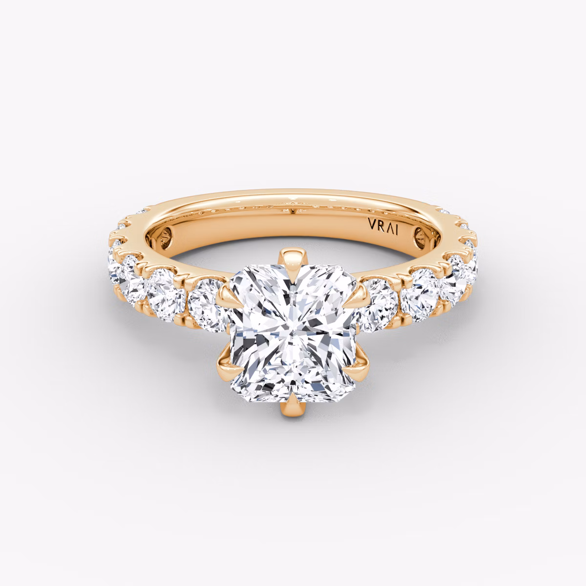 The Amour Eternity | Radiant | 14k | Rose Gold | bandAccent: Plain | diamondOrientation: vertical | caratWeight: other