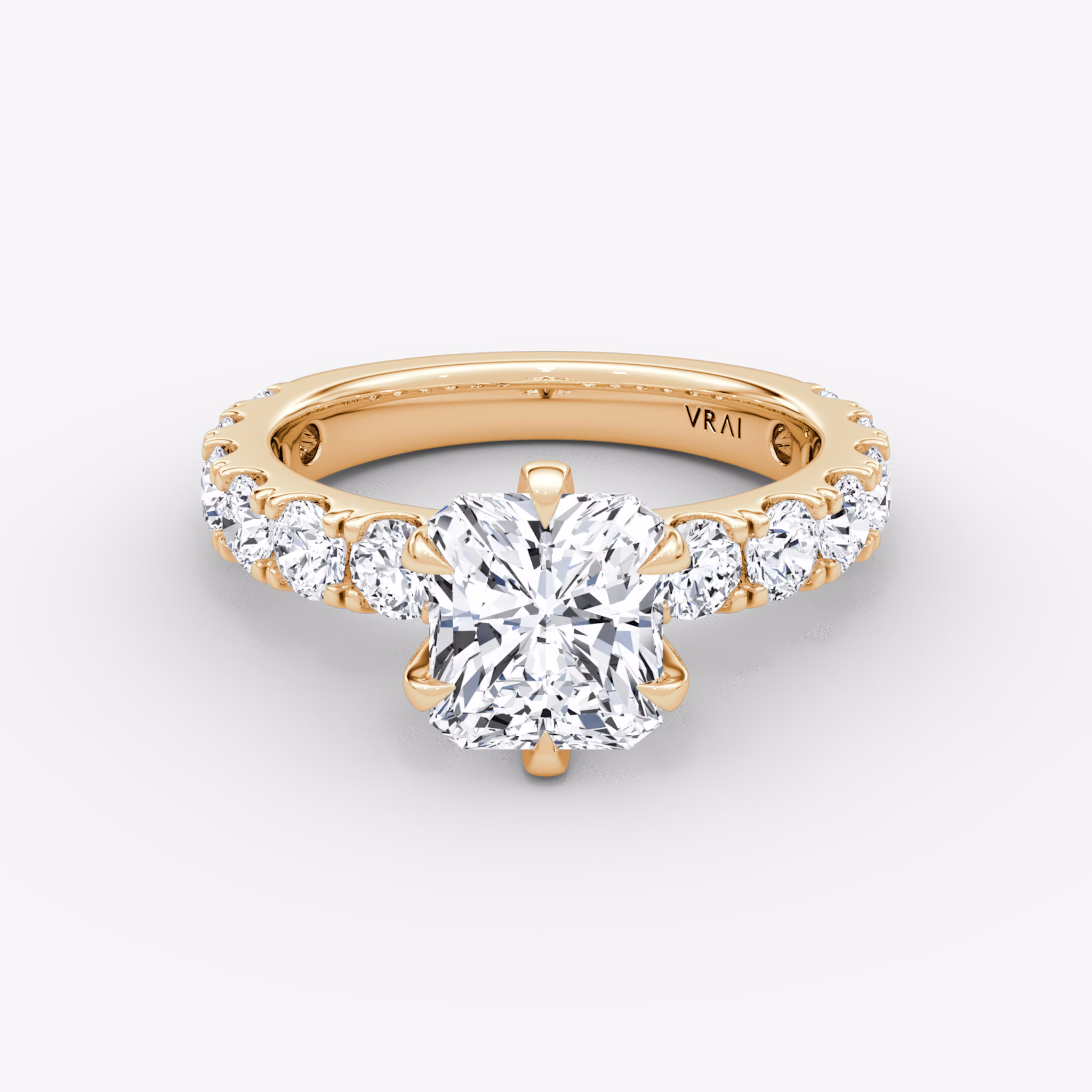 The Amour Eternity | Radiant | 14k | Rose Gold | bandAccent: Plain | diamondOrientation: vertical | caratWeight: other