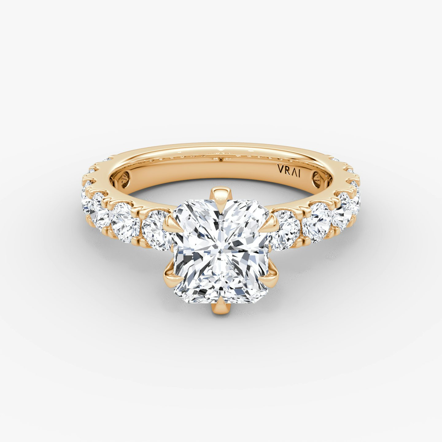 The Amour Eternity | Radiant | 14k | Rose Gold | bandAccent: Plain | diamondOrientation: vertical | caratWeight: other
