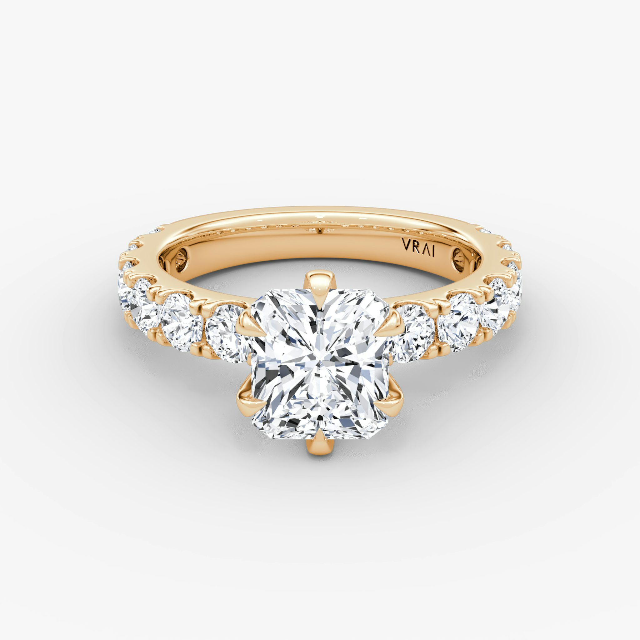 The Amour Eternity | Radiant | 14k | Rose Gold | bandAccent: Plain | diamondOrientation: vertical | caratWeight: other