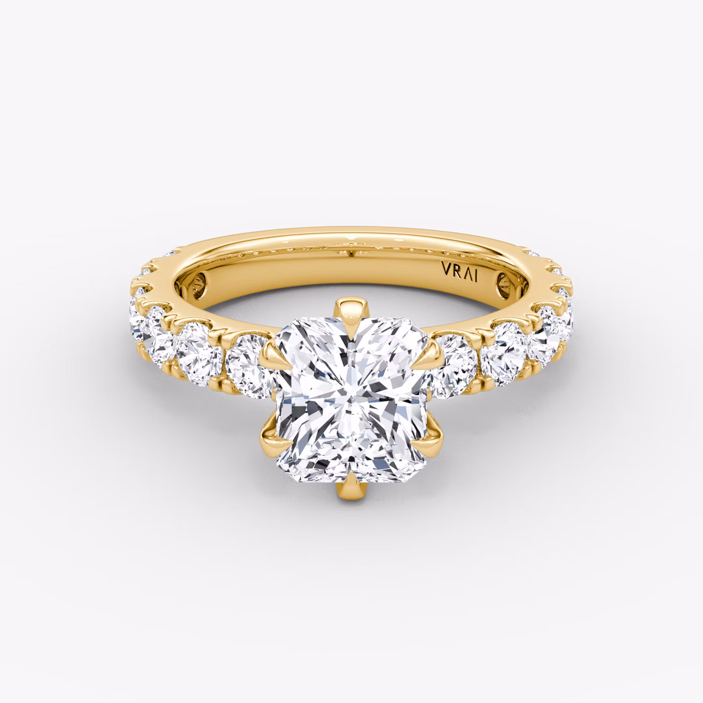 The Amour Eternity | Radiant | 18k | Yellow Gold | bandAccent: Plain | diamondOrientation: vertical | caratWeight: other