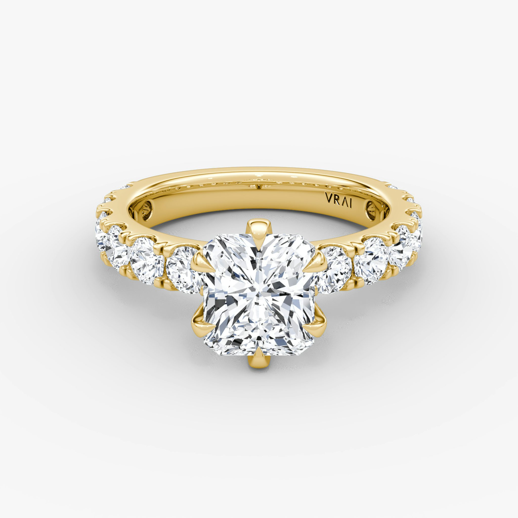 The Amour Eternity | Radiant | 18k | Yellow Gold | bandAccent: Plain | diamondOrientation: vertical | caratWeight: other