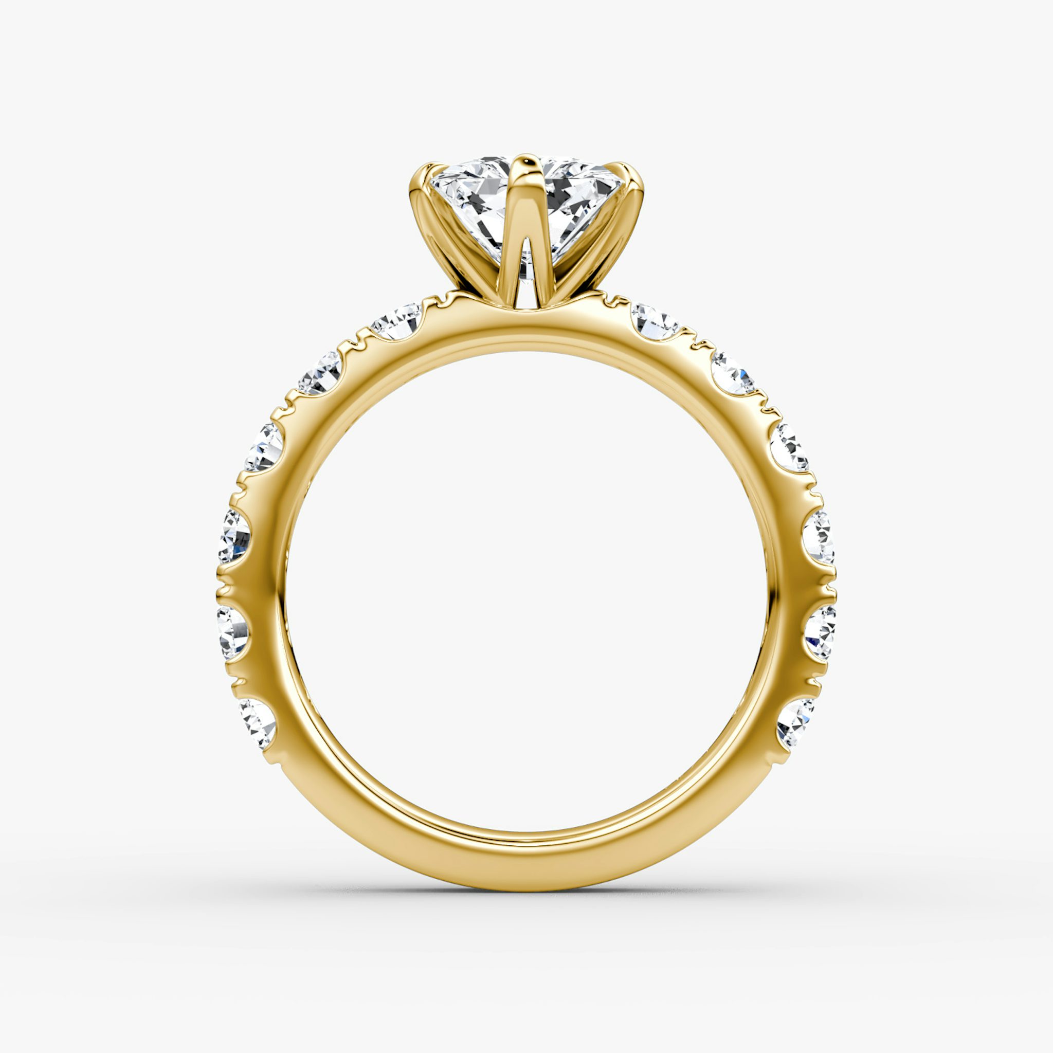 The Amour Eternity | Radiant | 18k | Yellow Gold | bandAccent: Plain | diamondOrientation: vertical | caratWeight: other