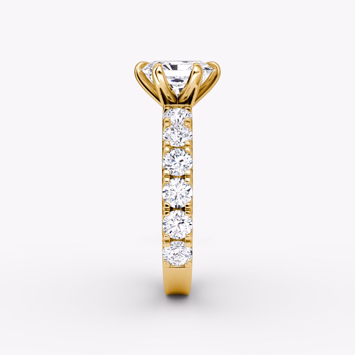 The Amour Eternity | Radiant | 18k | Yellow Gold | bandAccent: Plain | diamondOrientation: vertical | caratWeight: other