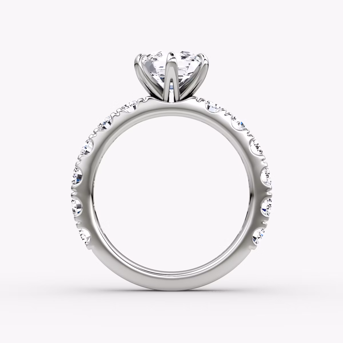 The Amour Eternity | Asscher | 18k | White Gold | bandAccent: Plain | diamondOrientation: vertical | caratWeight: other