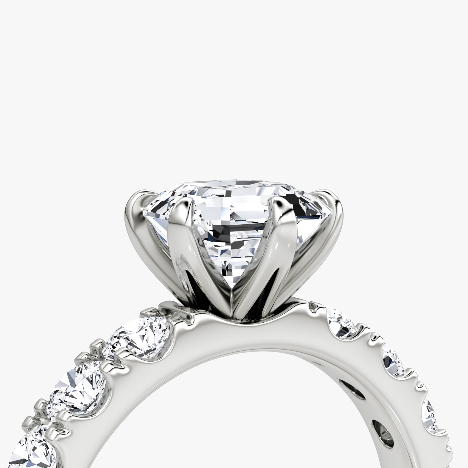 The Amour Eternity | Asscher | 18k | White Gold | bandAccent: Plain | diamondOrientation: vertical | caratWeight: other