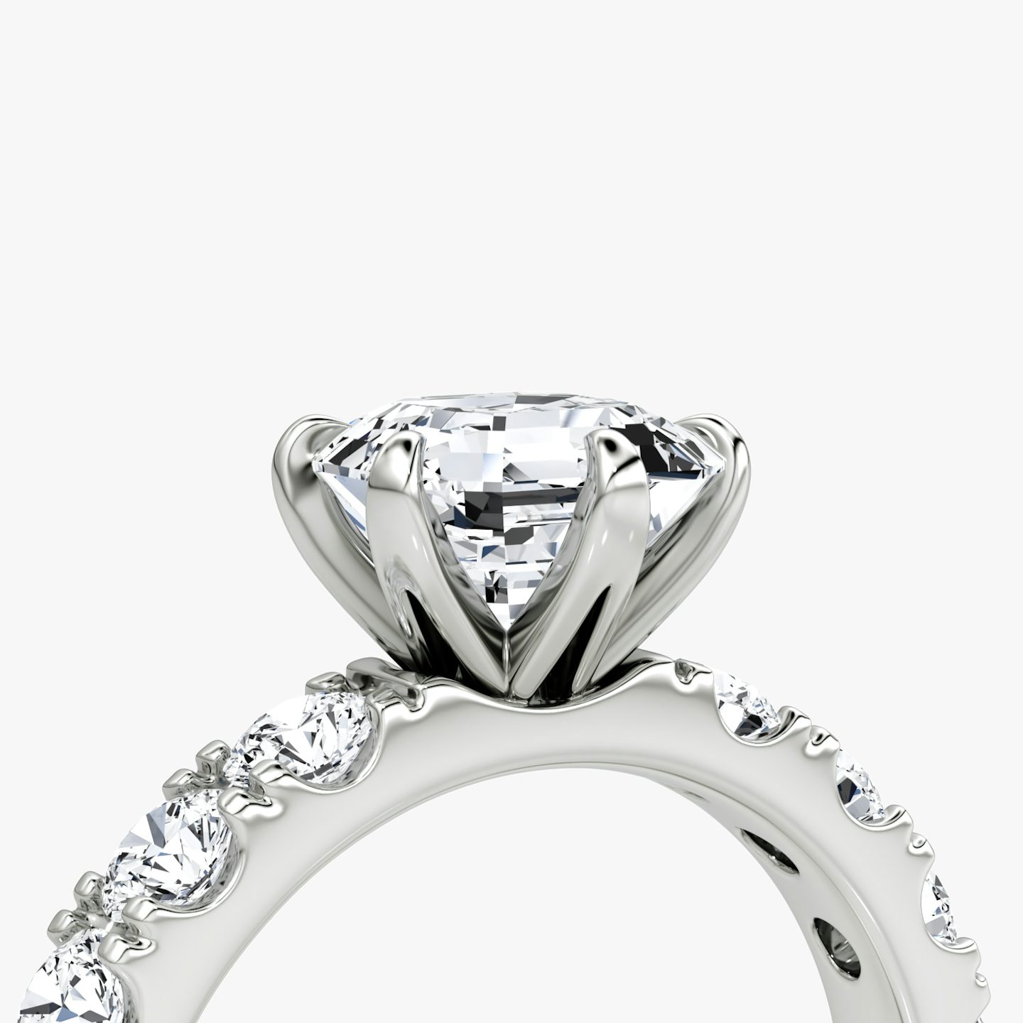 The Amour Eternity | Asscher | 18k | White Gold | bandAccent: Plain | diamondOrientation: vertical | caratWeight: other