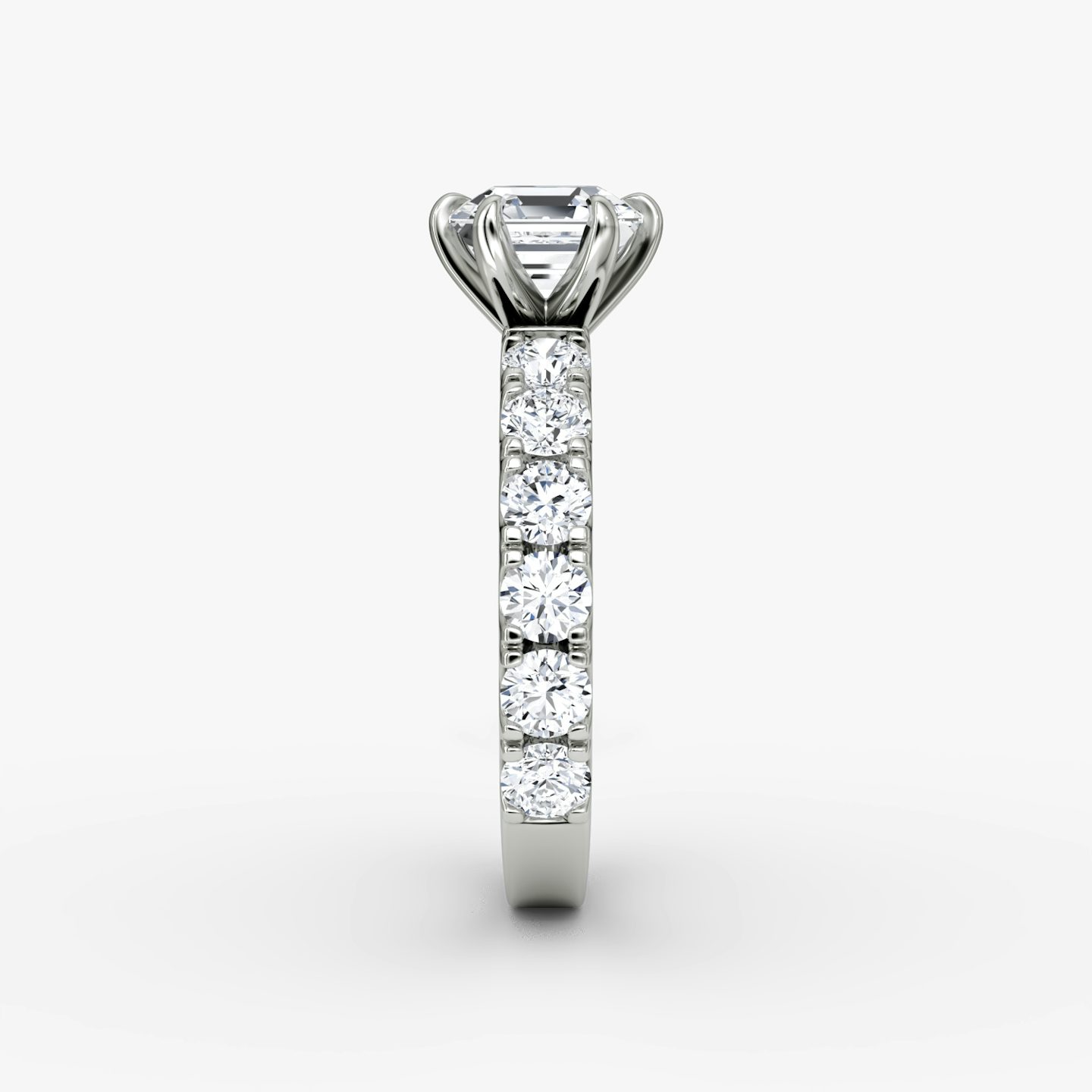 The Amour Eternity | Asscher | 18k | White Gold | bandAccent: Plain | diamondOrientation: vertical | caratWeight: other