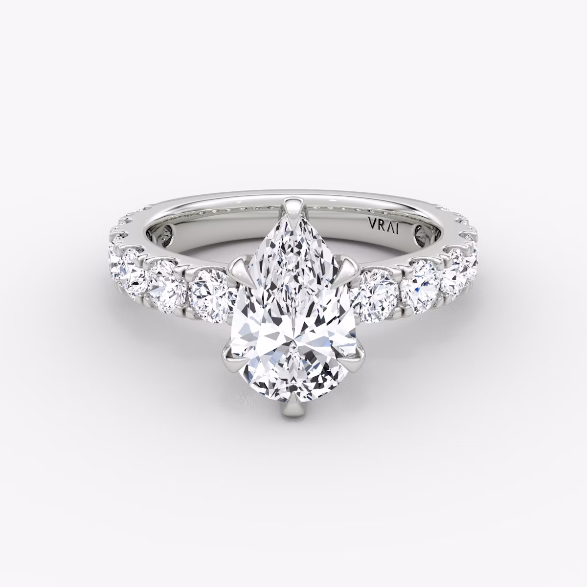 The Amour Eternity | Pear | 18k | White Gold | bandAccent: Plain | diamondOrientation: vertical | caratWeight: other