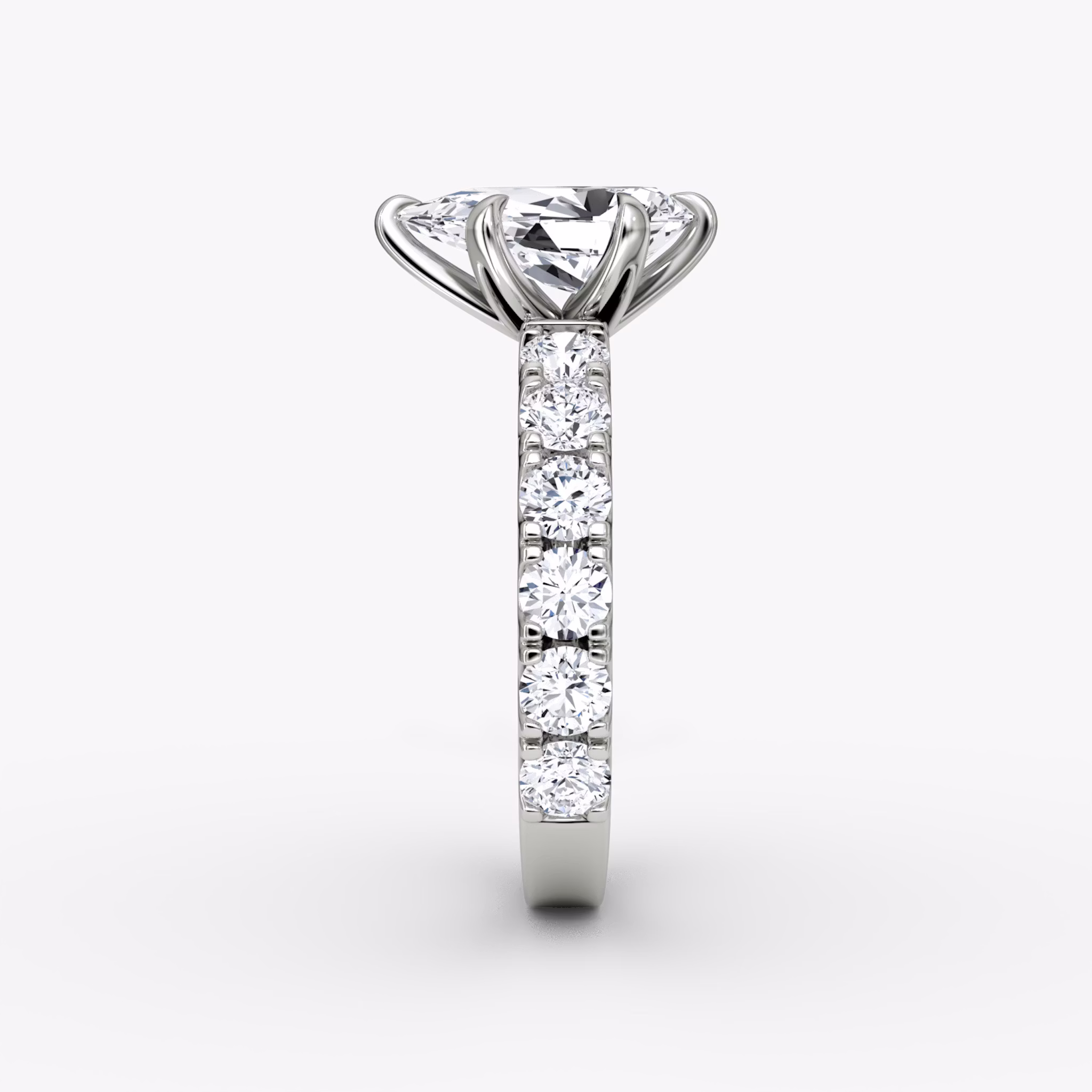 The Amour Eternity | Pear | 18k | White Gold | bandAccent: Plain | diamondOrientation: vertical | caratWeight: other