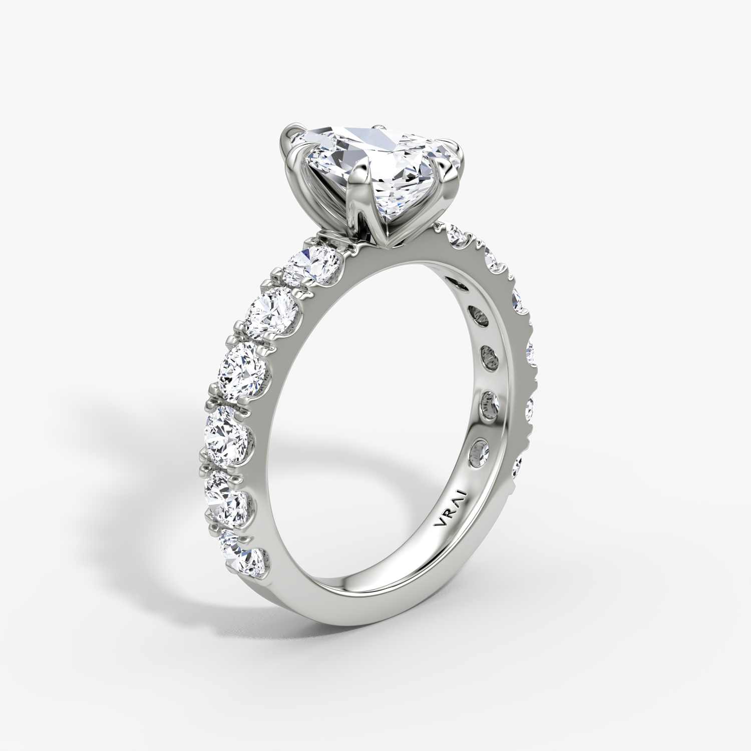 The Amour Eternity | Pear | 18k | White Gold | bandAccent: Plain | diamondOrientation: vertical | caratWeight: other